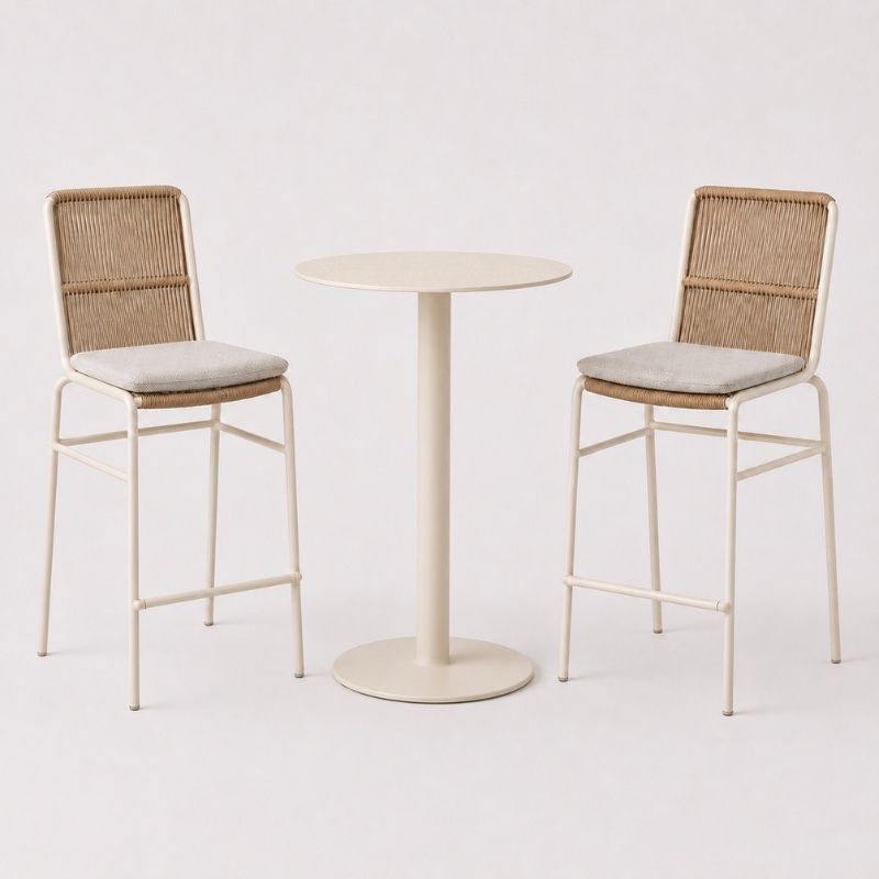 Lennox 2 x Bar Chairs + Byron Round Bar Table