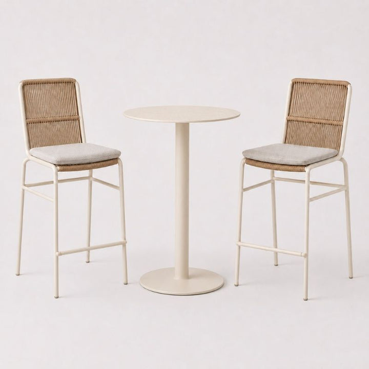 Lennox 2 x Bar Chairs + Byron Round Bar Table