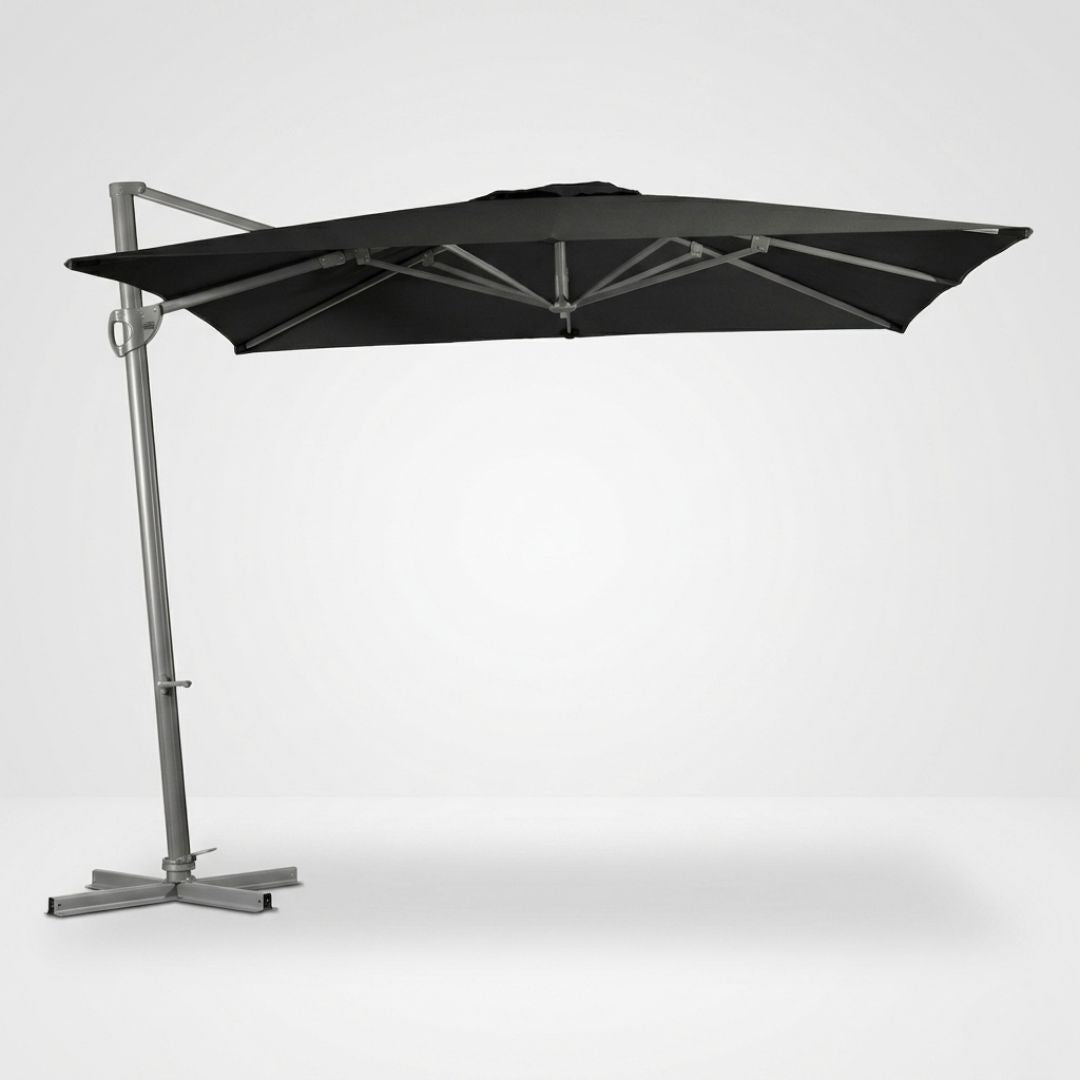 Lyon Square Cantilever Outdoor Umbrella 280cm - Charcoal - Charcoal | Sunset Home Living