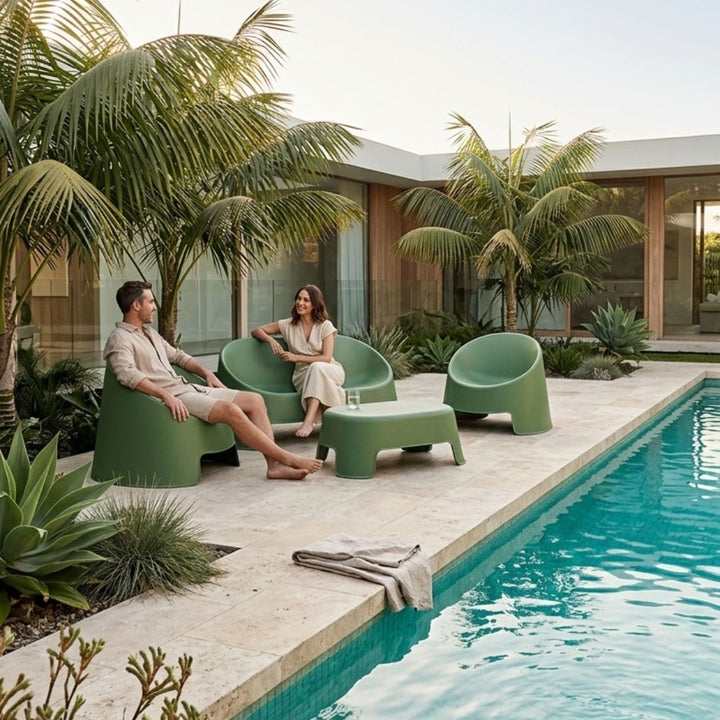 Milos Lounge Set - Green | Sunset Home Living