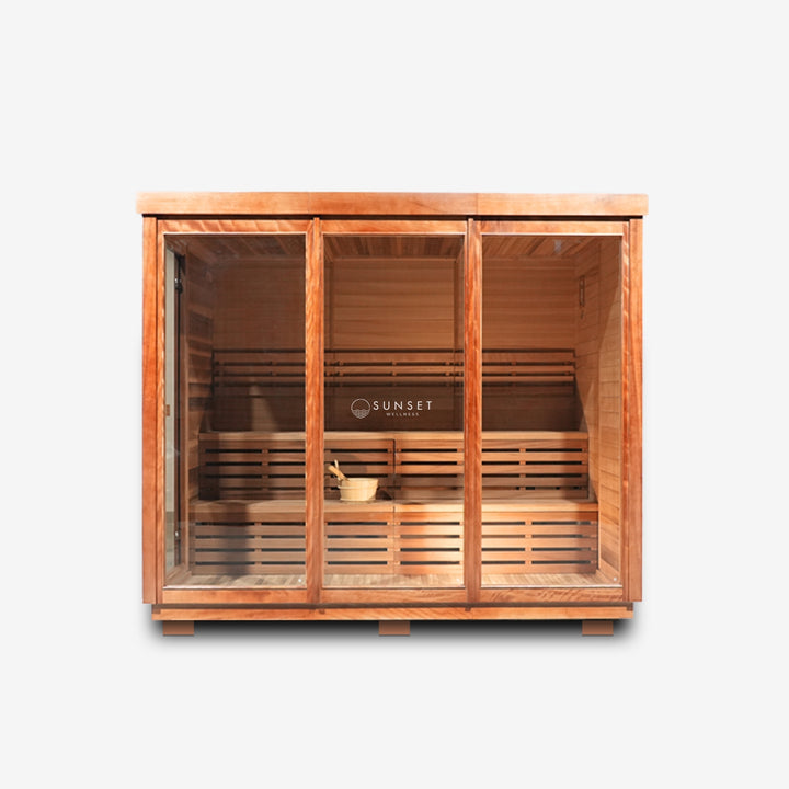 Outdoor Traditional Side Door Sauna 4-Person - Red Cedar
