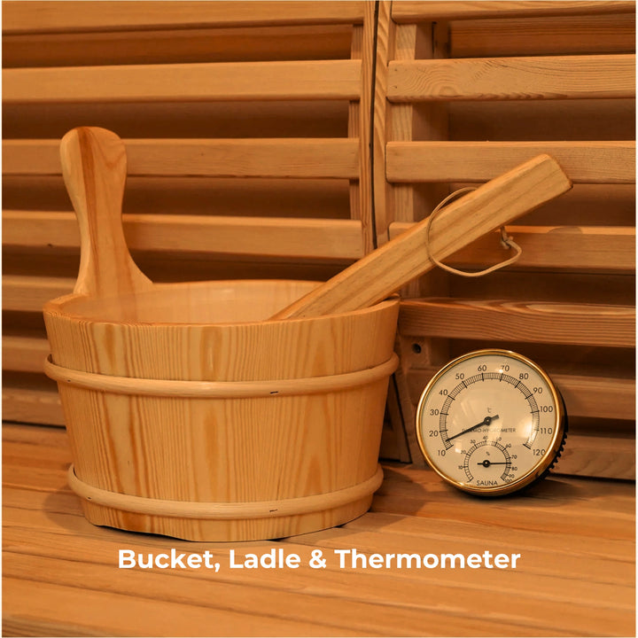 Outdoor Traditional Side Door Sauna 4-Person - Red Cedar