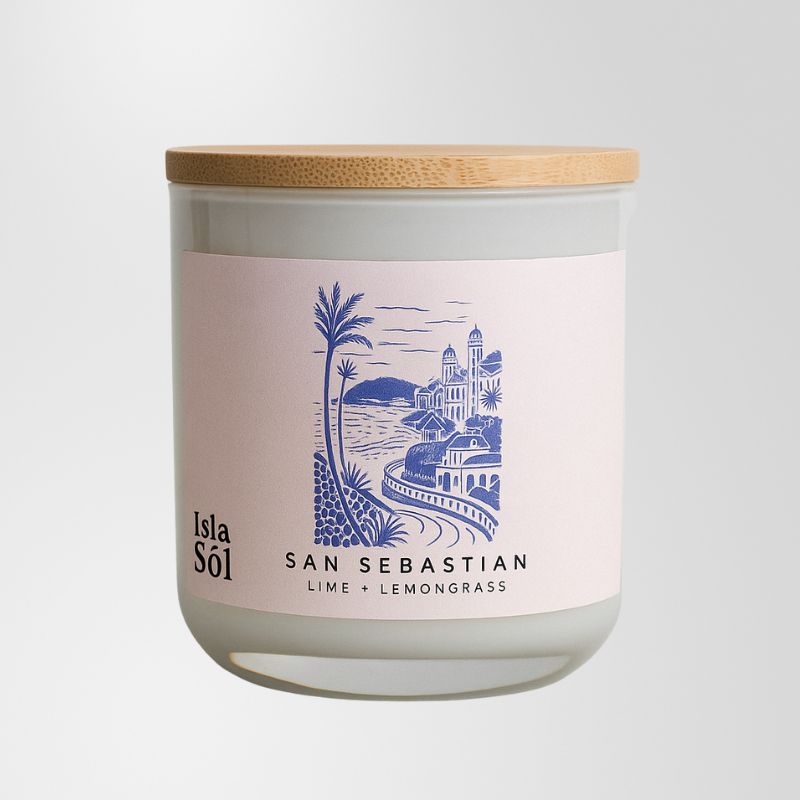 San Sebastián - Isla De Sol Candle - Lime + Lemongrass 300g | Sunset Home Living