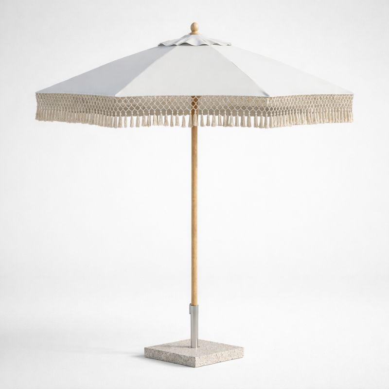 Tassels Umbrella 3m - Beige - Beige | Sunset Home Living