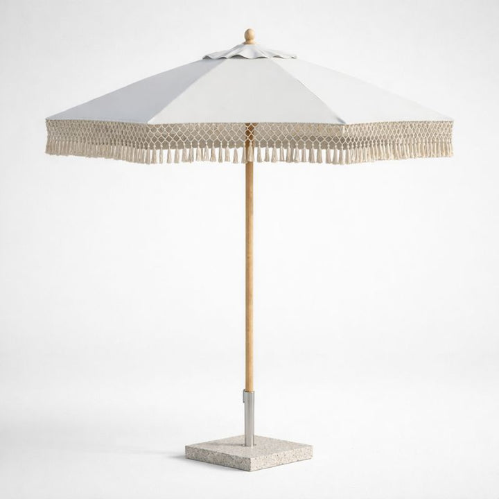 Tassels Umbrella 3m - Beige - Beige | Sunset Home Living