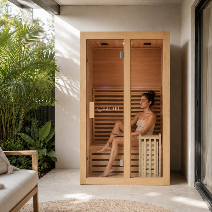 Traditional 1-Person Indoor Sauna with 3.5kw Harvia Heater - Canadian Hemlock