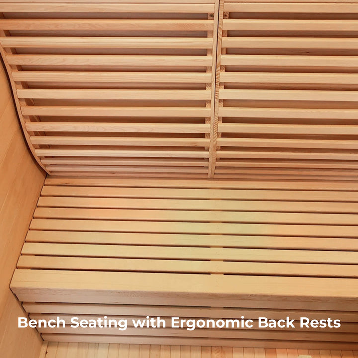 Traditional 2-Person Indoor Sauna with 4.5kw Harvia Heater - Canadian Hemlock