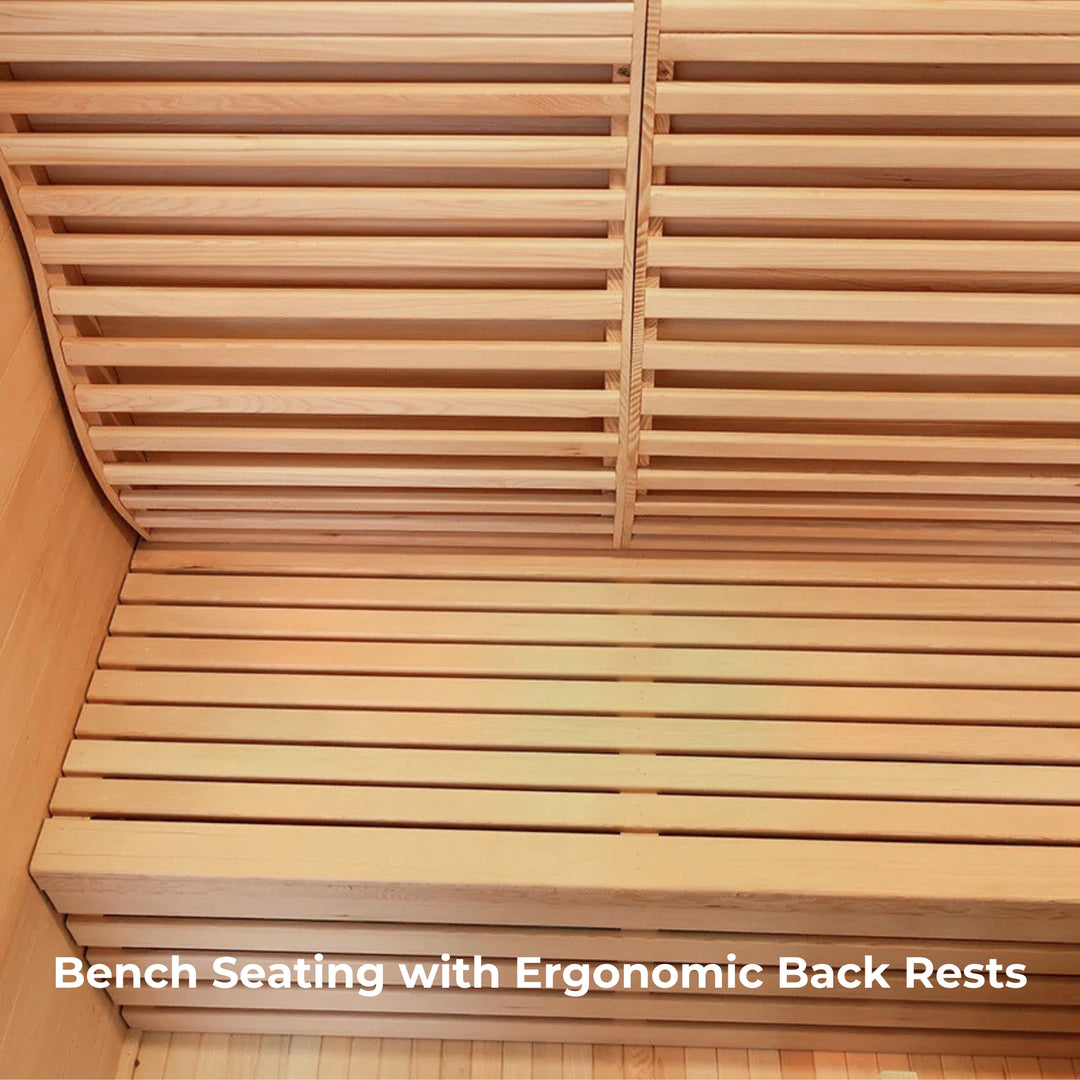 Traditional 3-Person Indoor Sauna with 6kw Harvia Heater - Canadian Hemlock