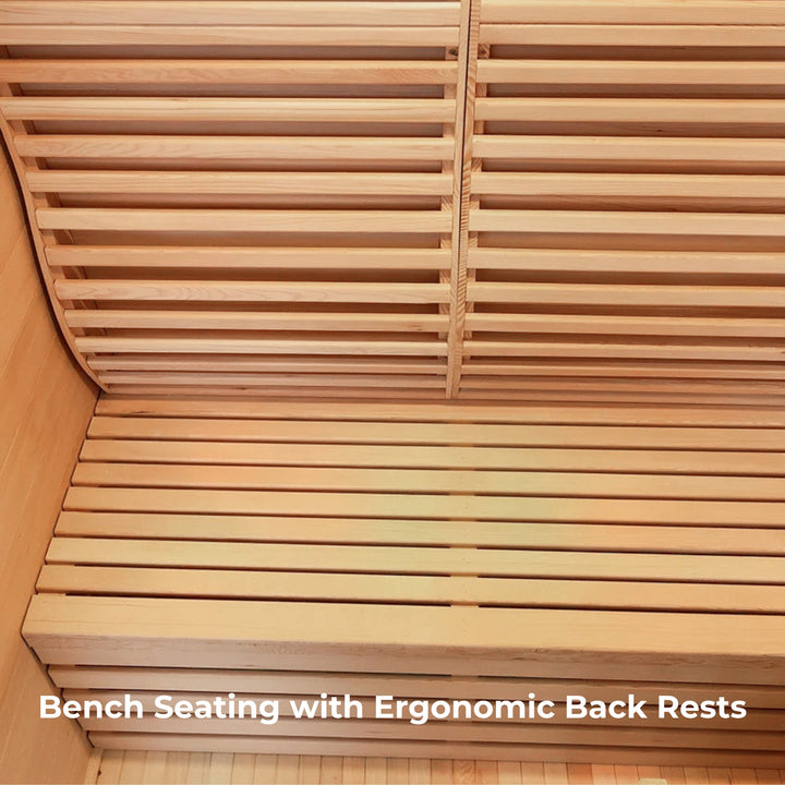 Traditional 3-Person Indoor Sauna with 6kw Harvia Heater - Canadian Hemlock