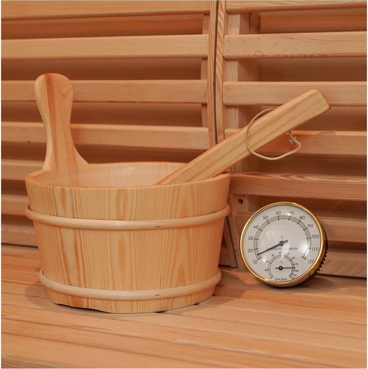 Timber Traditional Outdoor Barrel Sauna - 6 Person (Glass Front)