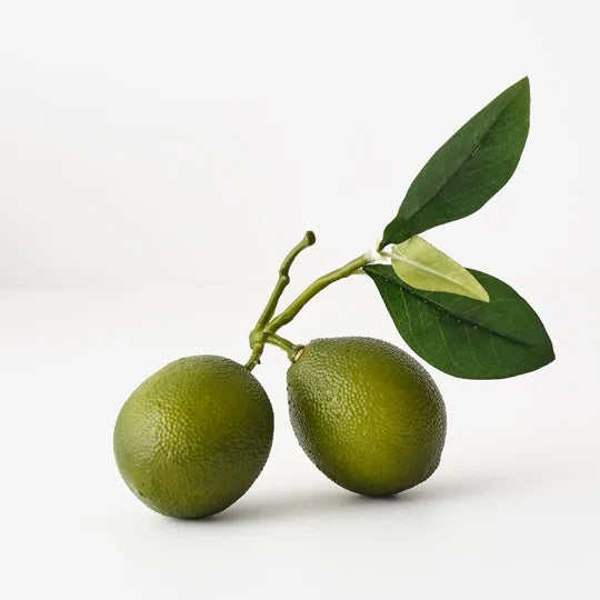 Fruit Lime Cluster w/leaf 15 cm