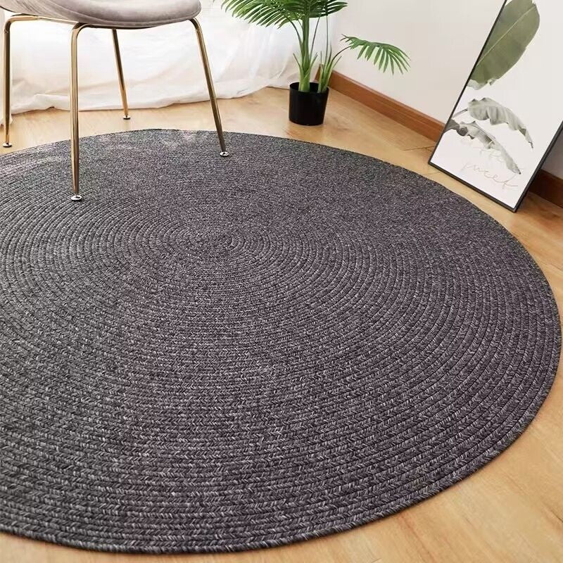 Round Rug Indoor / Outdoor Rug Black 150 x 150 cm