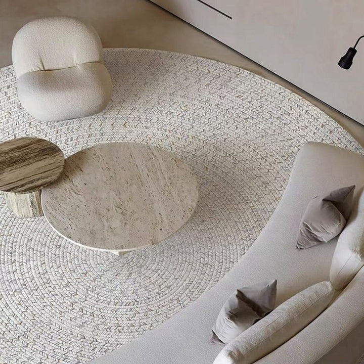 Round Rug Indoor / Outdoor Rug Black 150 x 150 cm