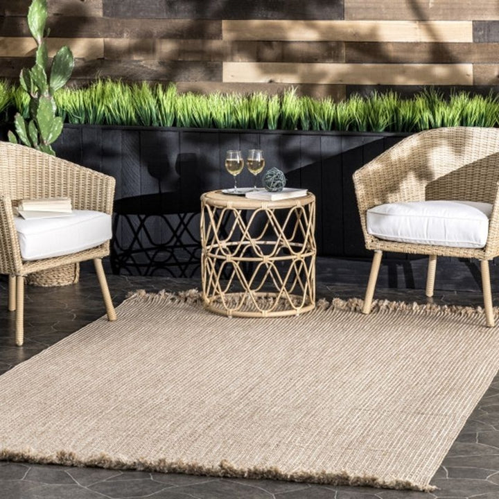 Tassels Rug Indoor / Outdoor Natural