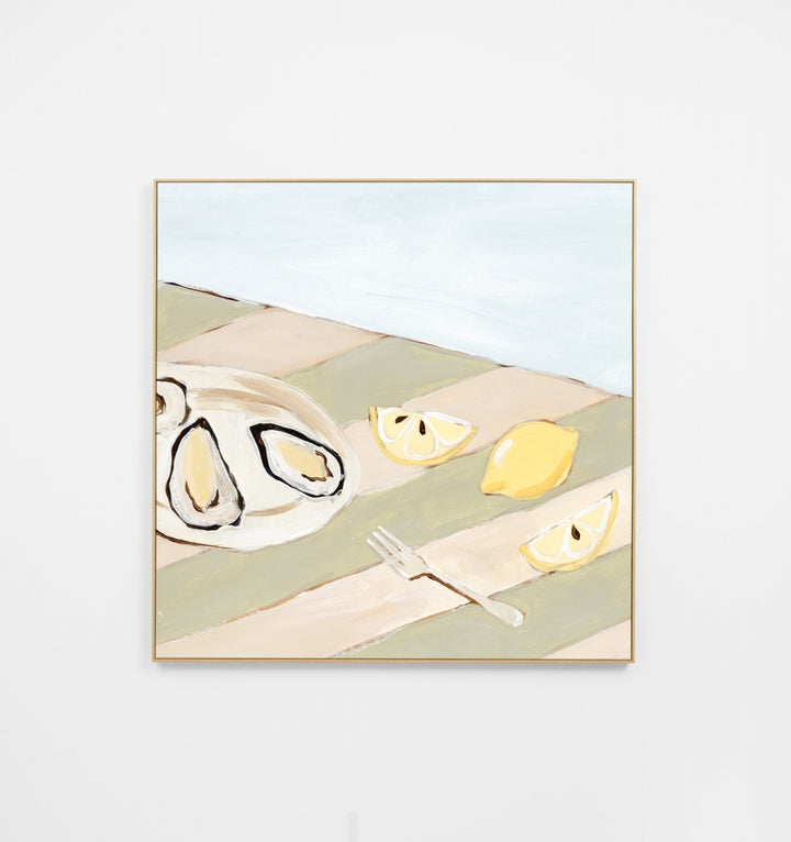 Seaside Dining Sage 1 Canvas Print