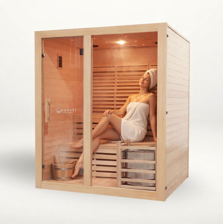Timber Traditional 4-Person Indoor Sauna with 8kw Harvia Heater